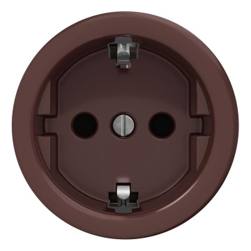 Kliklap - Retro rammeløs stikkontakt til hjemmet SCHUKO 230V/16A brun
