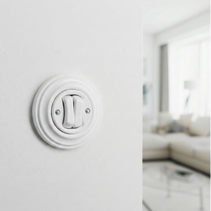 Kliklap - Retro serieafbryder med ramme nr. 5, snehvid