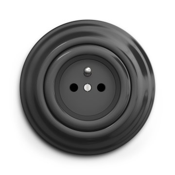 Kliklap - Retro stikkontakt til hjemmet med ramme, 230 V, antracit