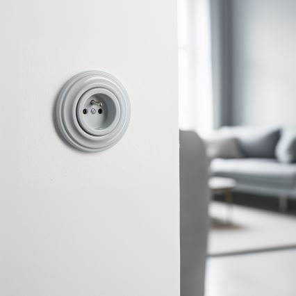 Kliklap - Retro stikkontakt til hjemmet med ramme 230V grå