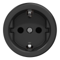 Kliklap - Retro stikkontakt til hjemmet, rammeløs, SCHUKO 230V/16A, sort