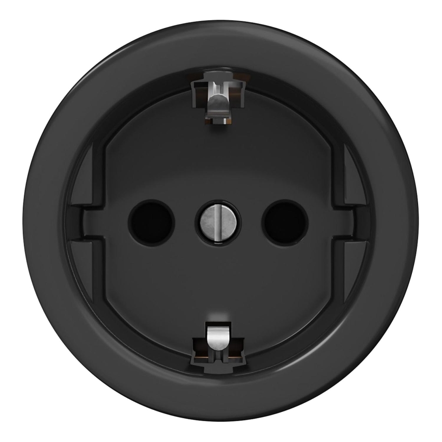 Kliklap - Retro stikkontakt til hjemmet, rammeløs, SCHUKO 230V/16A, sort