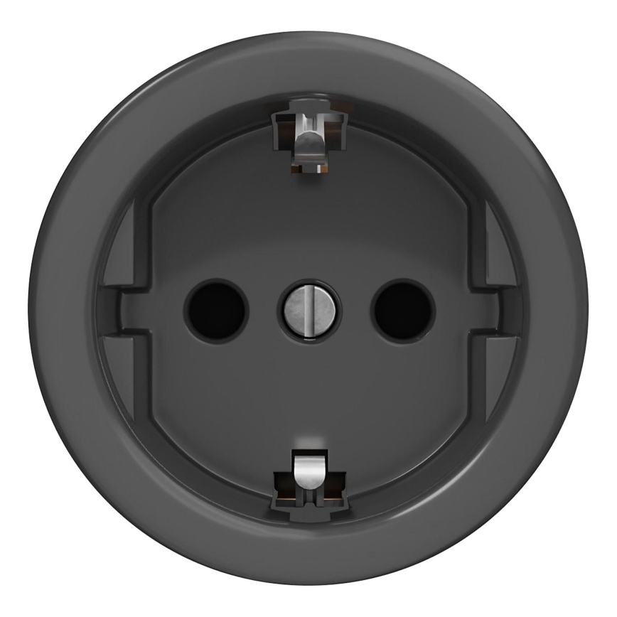 Kliklap - Retro stikkontakt til hjemmet uden ramme, SCHUKO 230 V/16 A, antracit