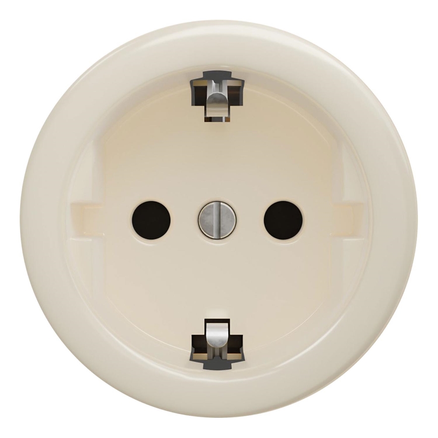 Kliklap - Retro stikkontakt til hjemmet uden ramme SCHUKO 230V/16A beige