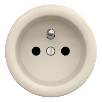 Kliklap - Retro stikkontakt uden ramme 230 V beige