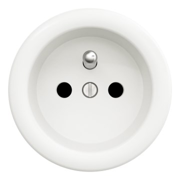 Kliklap - Retro stikkontakt uden ramme 230 V, hvid