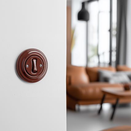 Kliklap - Retro trappeafbryder med ramme nr. 6, brun