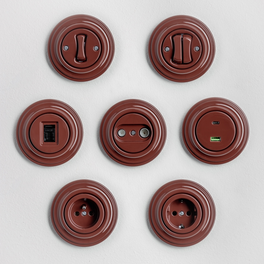 Kliklap - Retro trappeafbryder med ramme nr. 6, brun