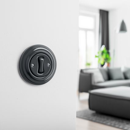 Kliklap - Retro trappeafbryder med ramme nr. 6 i antracit