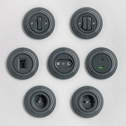 Kliklap - Retro trappeafbryder med ramme nr. 6 i antracit