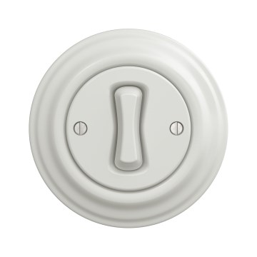 Kliklap - Retro trappeafbryder med ramme nr. 6 keramisk hvid