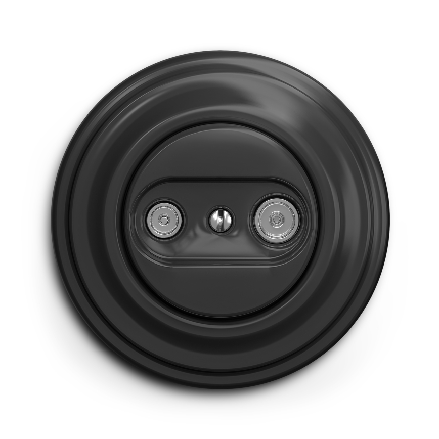 Kliklap - Retro TV- og radioudtag (endestykke) med antracitramme