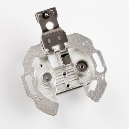 Kliklap - Retro TV+R afslutningsudtag med ramme, brun