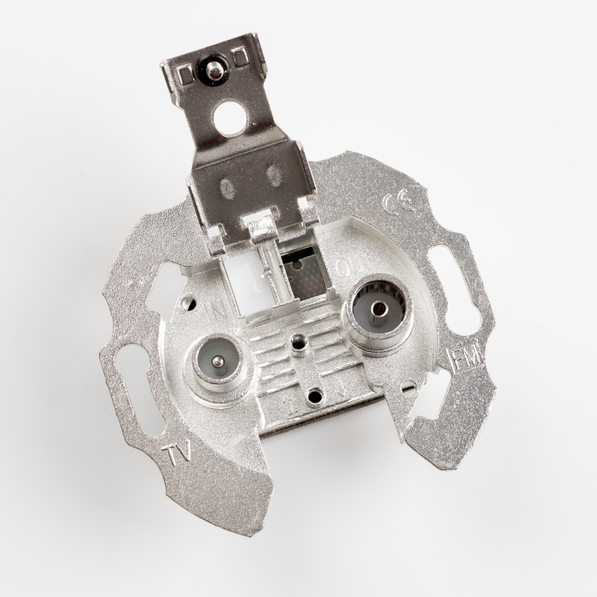 Kliklap - Retro TV+R vægstik (afsluttende) uden ramme, keramisk hvid