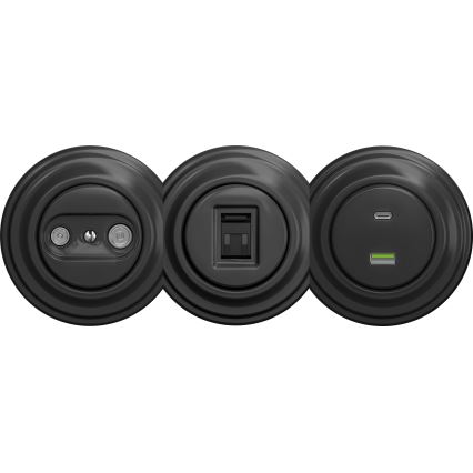 Kliklap - Retro USB-stik A+C uden ramme antracit