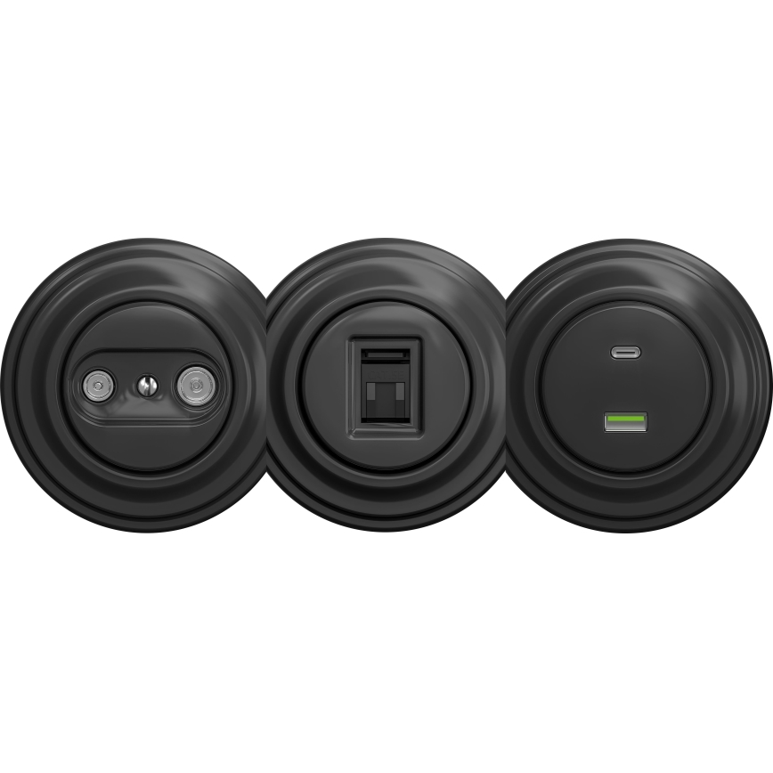 Kliklap - Retro USB-stik A+C uden ramme antracit
