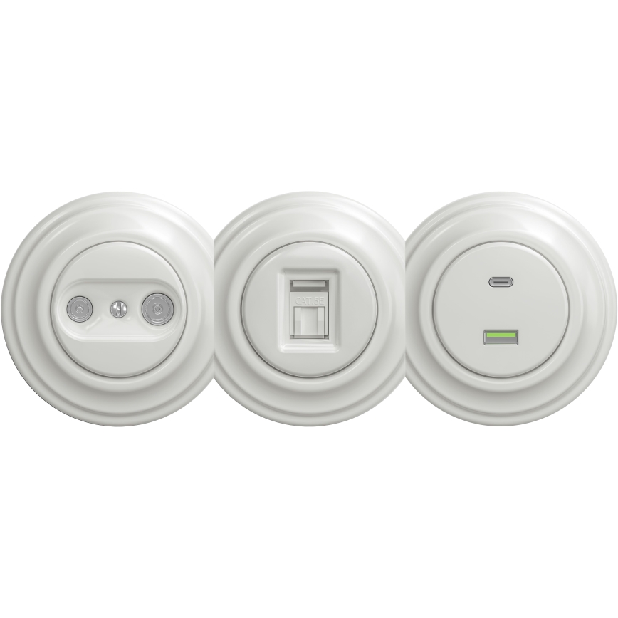 Kliklap - Retro USB-stik A+C uden ramme hvid