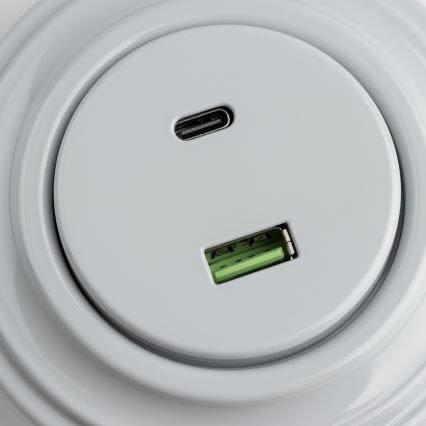 Kliklap - Retro USB-udtag A+C med grå ramme