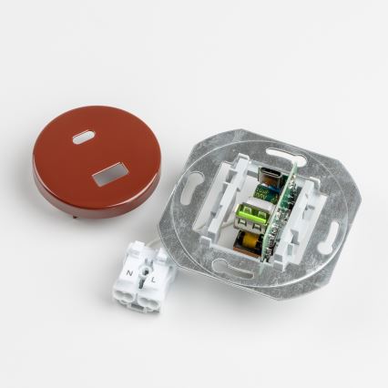 Kliklap - Retro USB-udtag A+C med ramme, brun