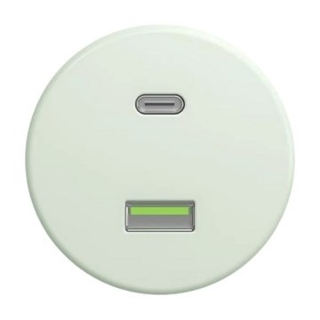 Kliklap - Retro USB-udtag A+C, rammefri, mintgrøn