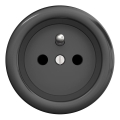 Kliklap - Retro vægudtag til bolig uden ramme, 230V, antracit