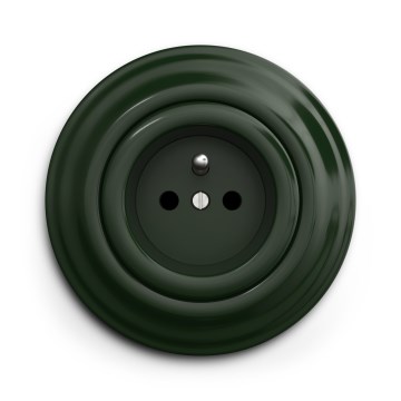 Kliklap - Retro vægudtag til hjemmet med ramme, 230 V, grøn