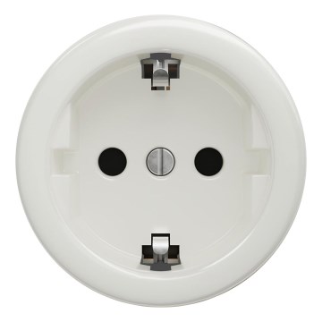 Kliklap - Retro vægudtag uden ramme SCHUKO 230V/16A hvid