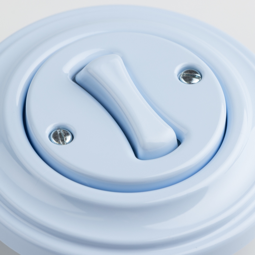 Kliklap - Retroknap med ramme i blå