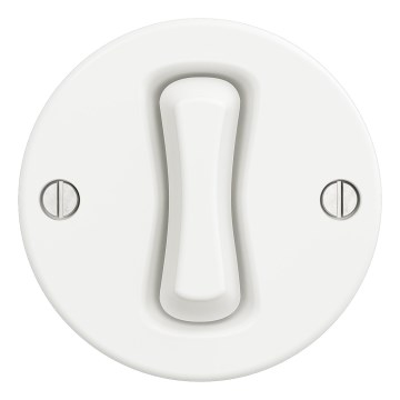 Kliklap - Retroknap uden ramme i snehvid