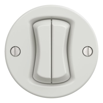 Kliklap - Vintage dobbelt trappekontact no. 6+6 hvid