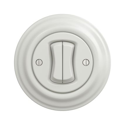 Kliklap - Vintage dobbelt trappekontact no. 6+6 hvid