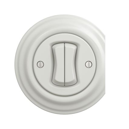 Kliklap - Vintage dobbelt trappekontact no. 6+6 hvid