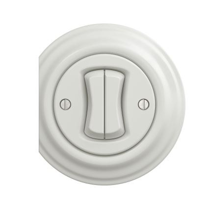 Kliklap - Vintage dobbelt trappekontact no. 6+6 hvid