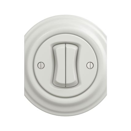 Kliklap - Vintage dobbelt trappekontact no. 6+6 hvid
