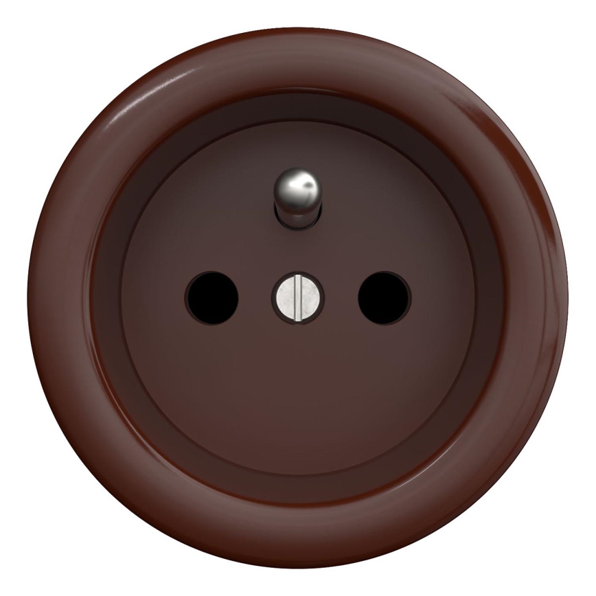 Kliklap - Vintage socket 230V brun