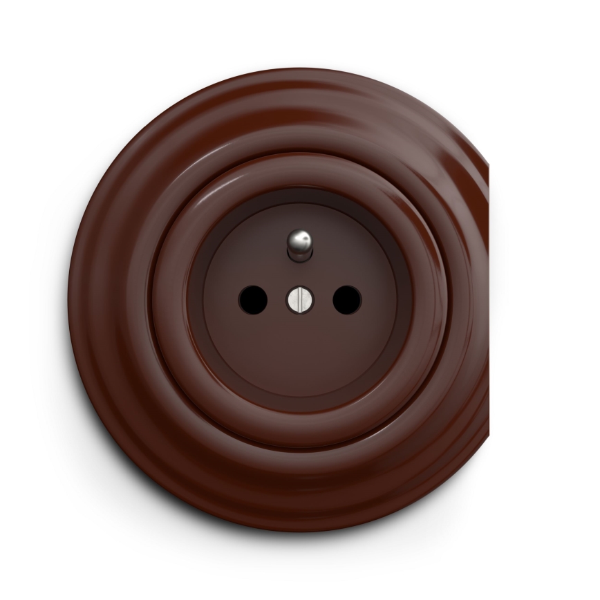 Kliklap - Vintage socket 230V brun