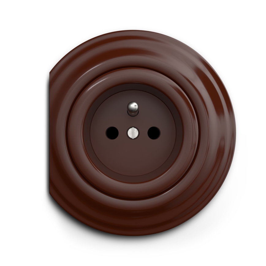 Kliklap - Vintage socket 230V brun