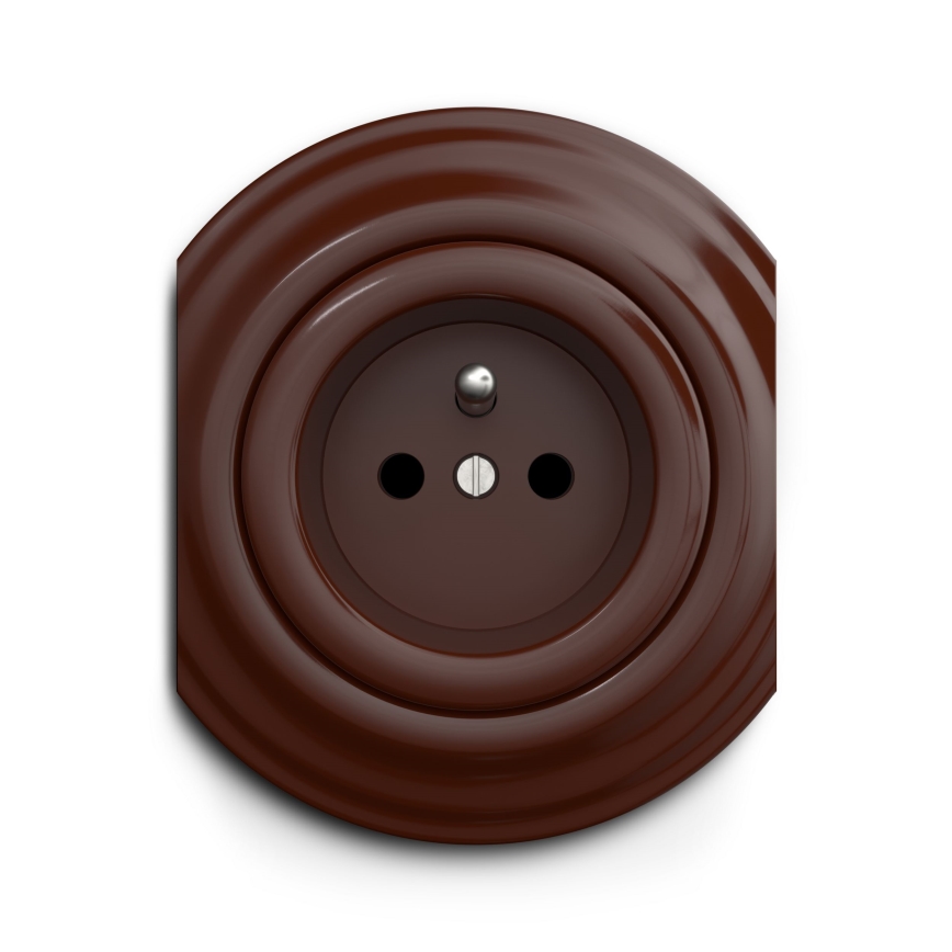 Kliklap - Vintage socket 230V brun