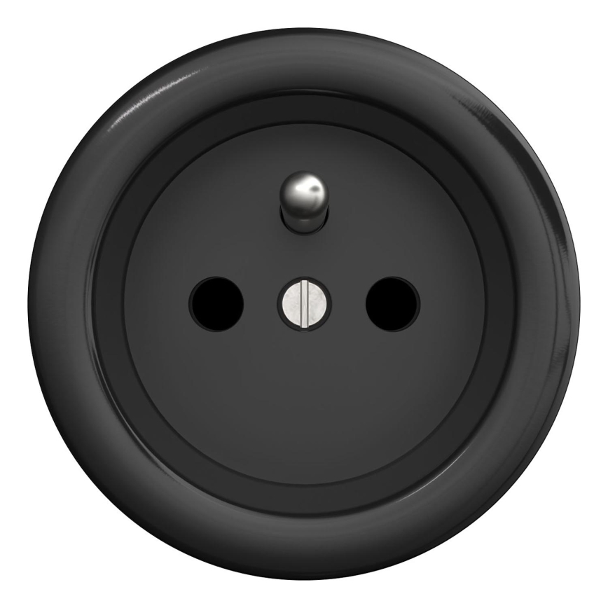 Kliklap - Vintage socket 230V sort