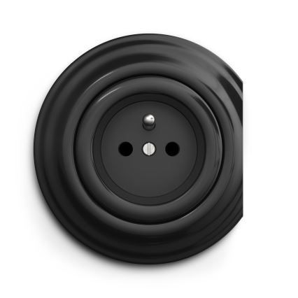Kliklap - Vintage socket 230V sort
