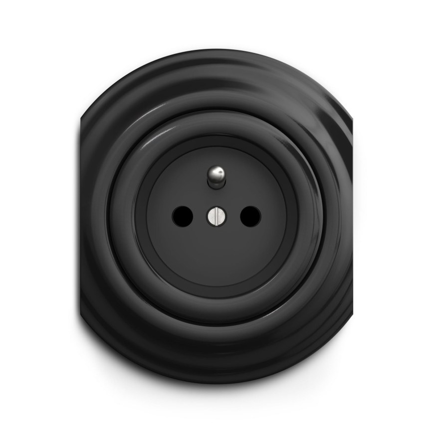 Kliklap - Vintage socket 230V sort