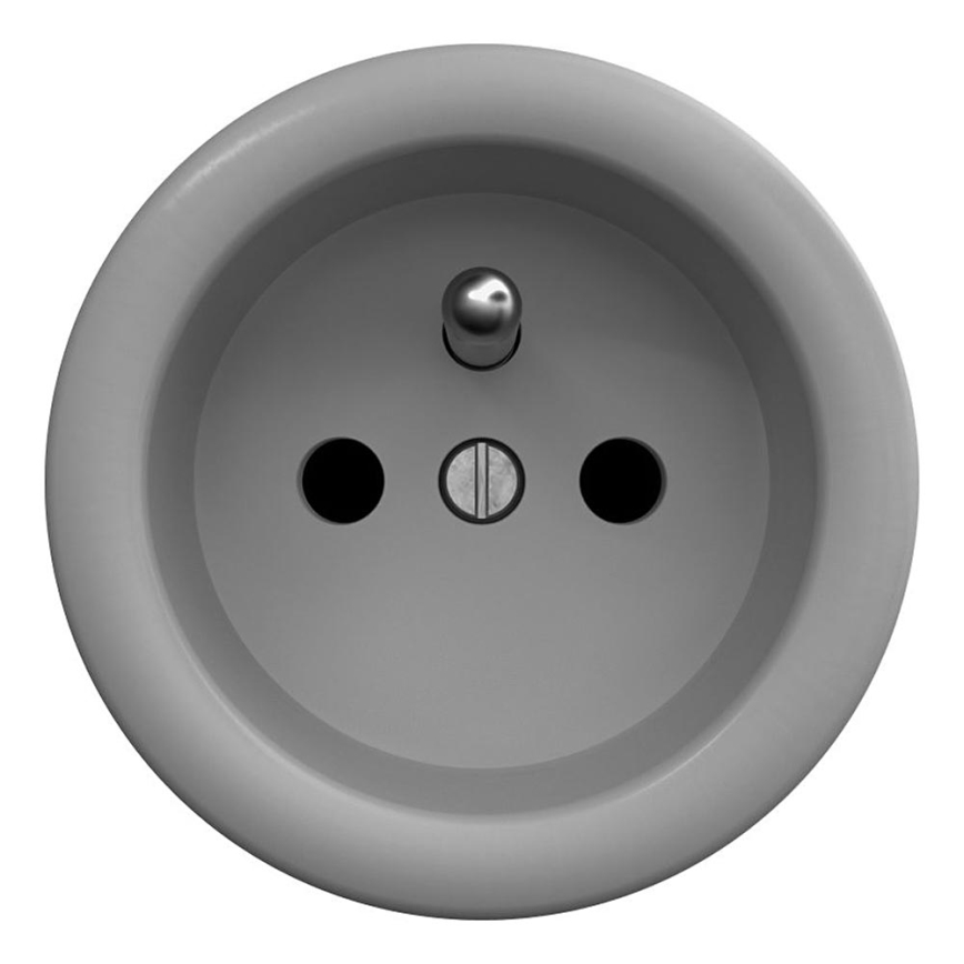 Kliklap - Vintage socket uden ramme 230V grå