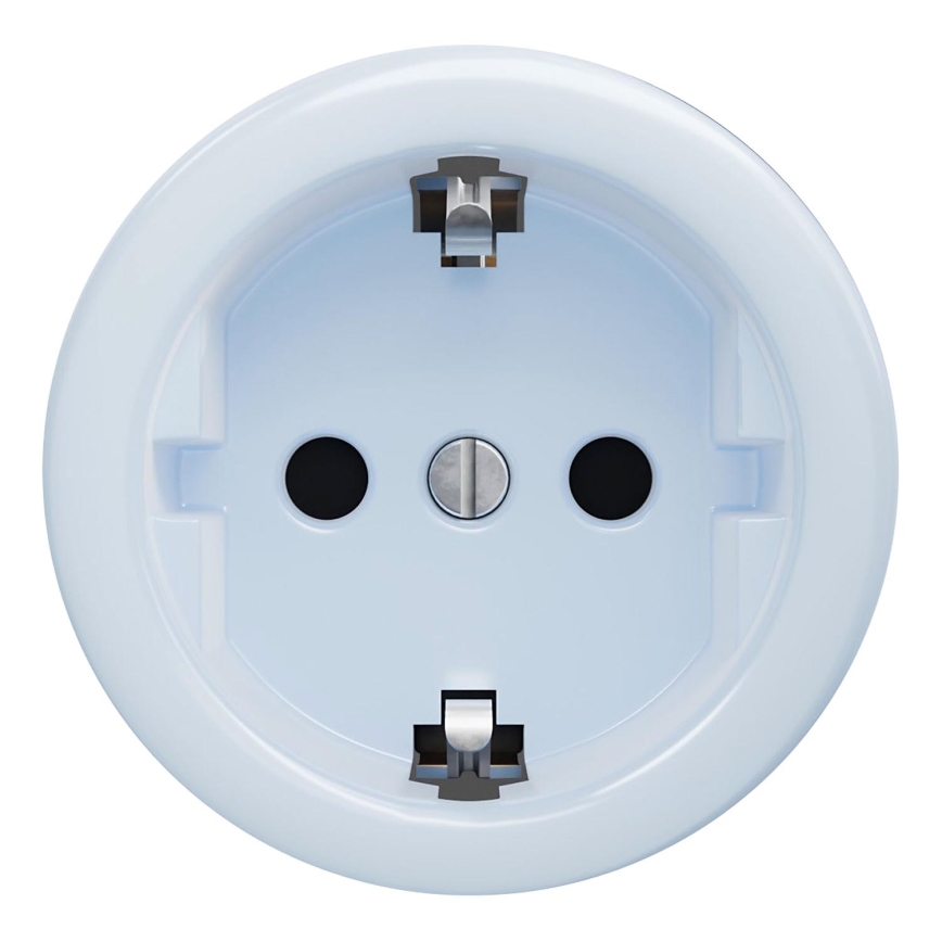 Kliklap - Vintage socket uden ramme SCHUKO 230V/16A blå