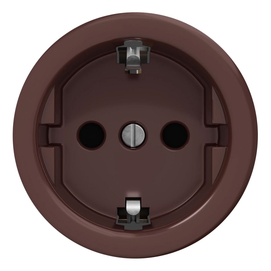Kliklap - Vintage socket uden ramme SCHUKO 230V/16A brun