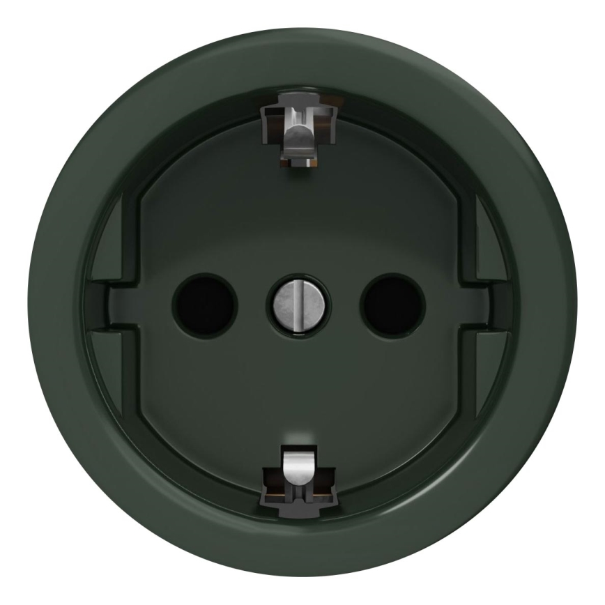 Kliklap - Vintage socket uden ramme SCHUKO 230V/16A grøn