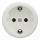 Kliklap - Vintage socket uden ramme SCHUKO 230V/16A hvid