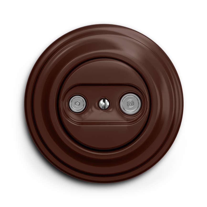 Kliklap - Vintage telefonstik TV+R (continuous) brun