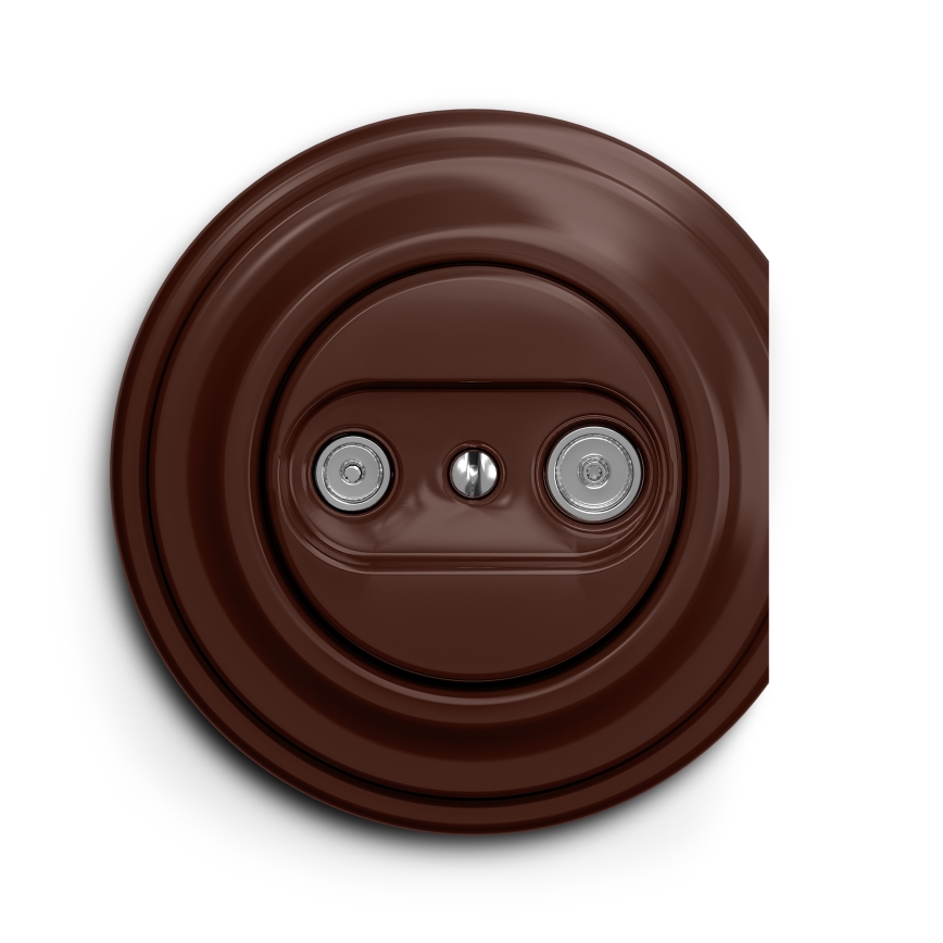 Kliklap - Vintage telefonstik TV+R (continuous) brun