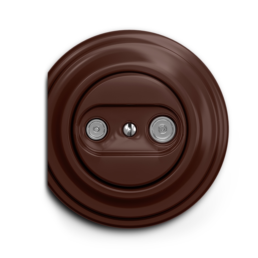 Kliklap - Vintage telefonstik TV+R (continuous) brun
