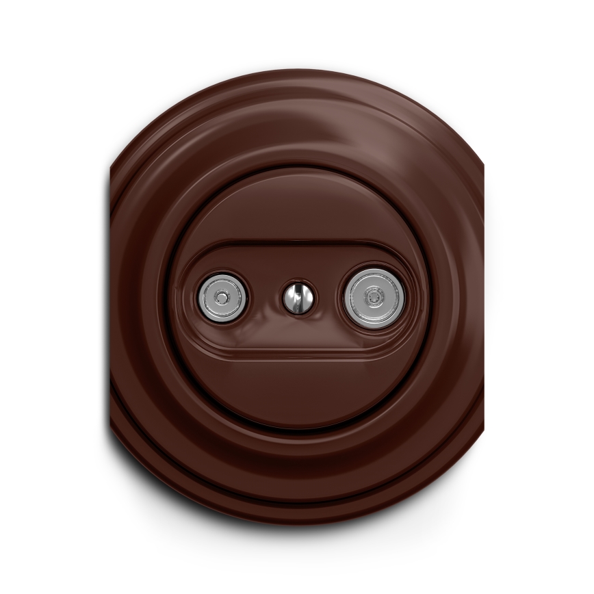 Kliklap - Vintage telefonstik TV+R (continuous) brun